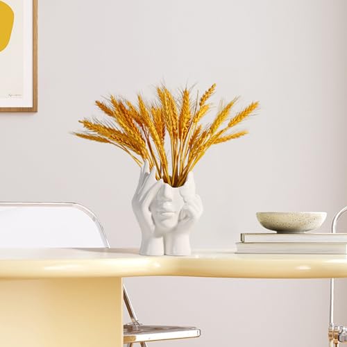 BrownLove Ceramic Face Vase White Flower for Decor Female Form Art Vase Modern Decorative Centerpiece for Table Shelf Living Room Office Bedroom - Image 4