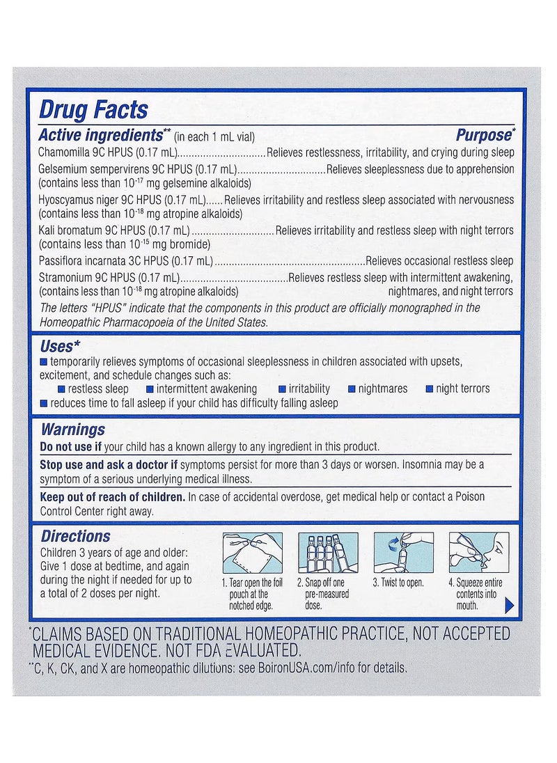 Boiron SleepCalm™ Kids Liquid Doses, Melatonin-Free, 15 Pre-Measured Liquid Doses, 0.034 fl oz (1 ml) Each  - Image 2
