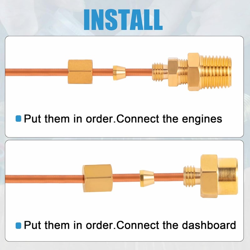 YullSorom 72'' Oil Pressure Gauge Tubing Kit, Set of Copper Tube with Fittings, 9 Pieces - Image 4