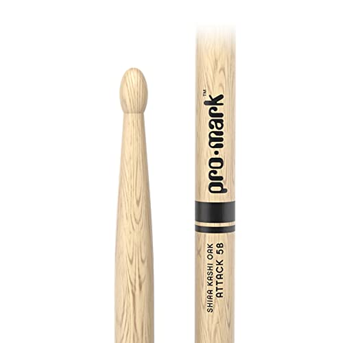 ProMark Drum Sticks - Classic Attack 5B Shira Kashi Oak Drumsticks, Oval Wood Tip, One Pair - Image 2