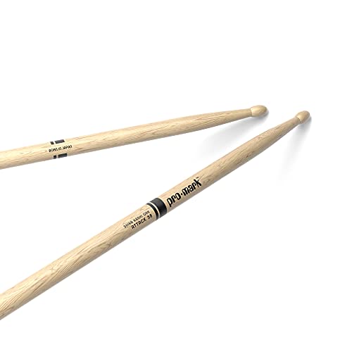 ProMark Drum Sticks - Classic Attack 5B Shira Kashi Oak Drumsticks, Oval Wood Tip, One Pair - Image 1