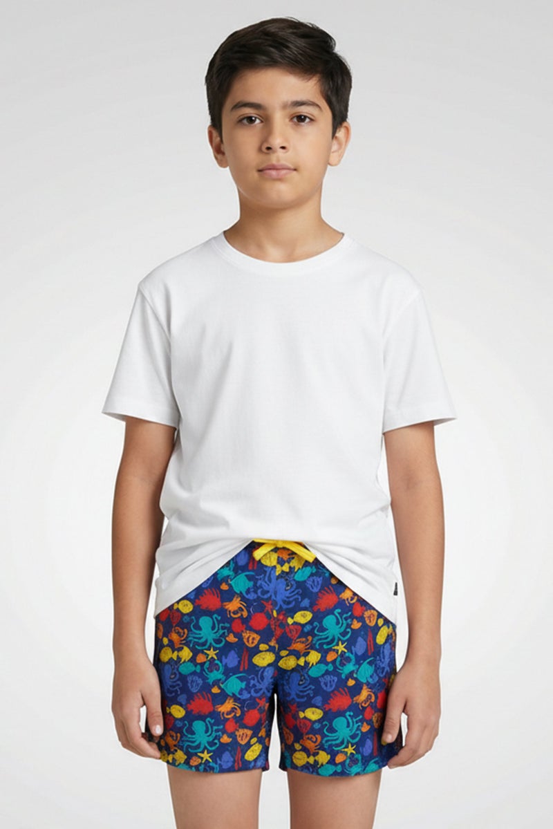 Hamleys Kids Boy Graphic Print Basic Shorts, Multicolor - Image 1