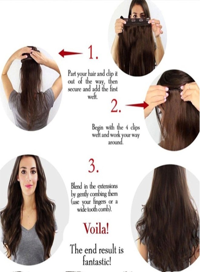 S-noilite Trendy 24"/26" Straight Curly 3/4 Full Head One Piece 5clips Clip in Hair Extensions Long Poplar Style for Xmas Gifts 22colors (24" - Curly, ash pink) - Image 5