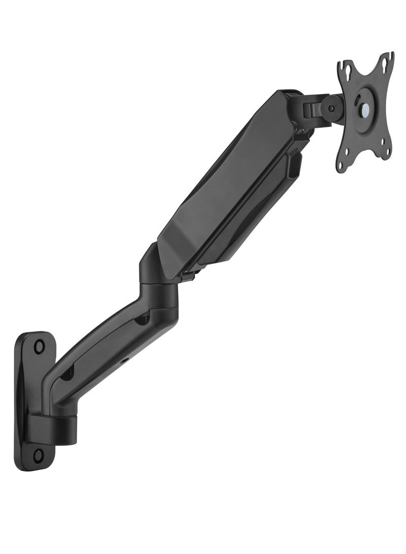 GAMEON GO-5015 Single Monitor Arm Economy Spring Assisted Wall Mount For Gaming & Office Use 17 to 32 inch Arm Up To 9 KG Black - Image 1