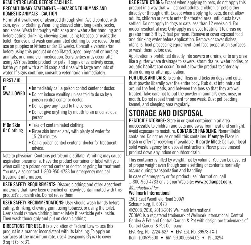 Zodiac Flea & Tick Powder for Dogs, Puppies, Cats & Kittens - 6 oz - Image 1