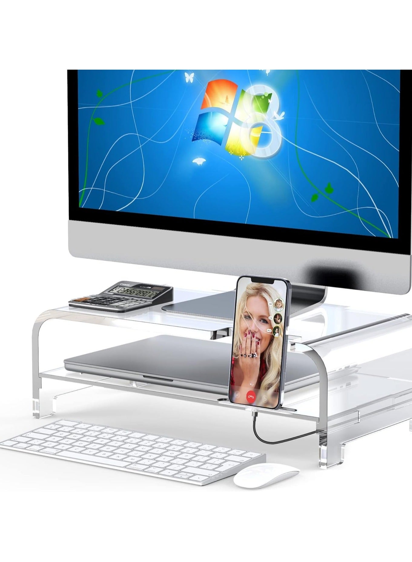 Green Tiger Green Tiger Monitor Stand Riser Clear Laptop Stand For Desk Acrylic Monitor Riser Z03889D38C76FB831A3FCZ