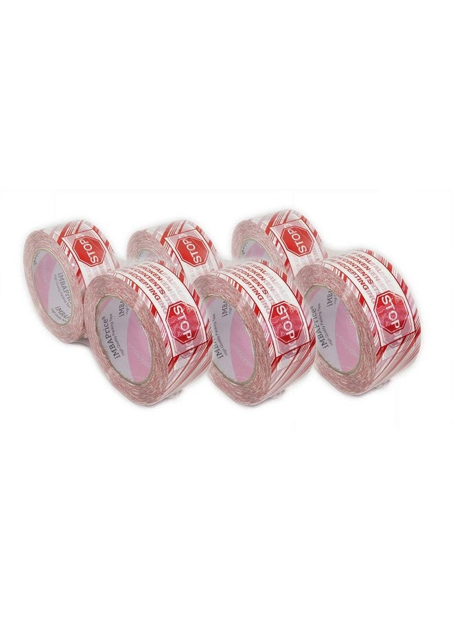 iMBAPrice Security Tape Printed Messageif Seal Is Broken Check Contents Before Accepting 6 Roll Of 110 Yards(330 Feet X 6) 2 Wide Stop Sign Shipping Packaging Tape  - Image 1