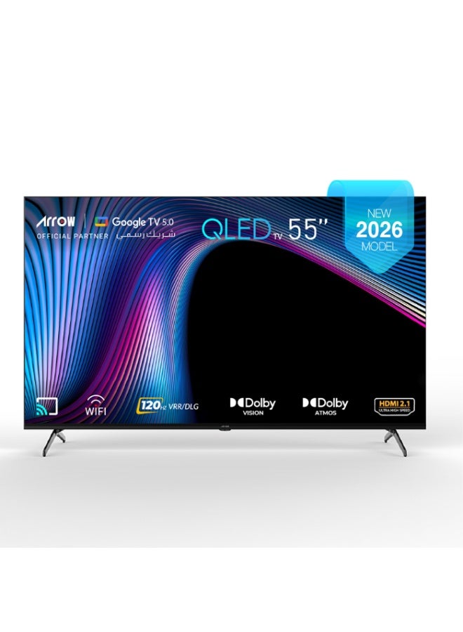 Arrow RO‑55LCQ120 55 Inch QLED 4K UHD Smart TV Google TV HDR Dolby Vision Dolby Atmos WiFi HDMI USB - Image 5