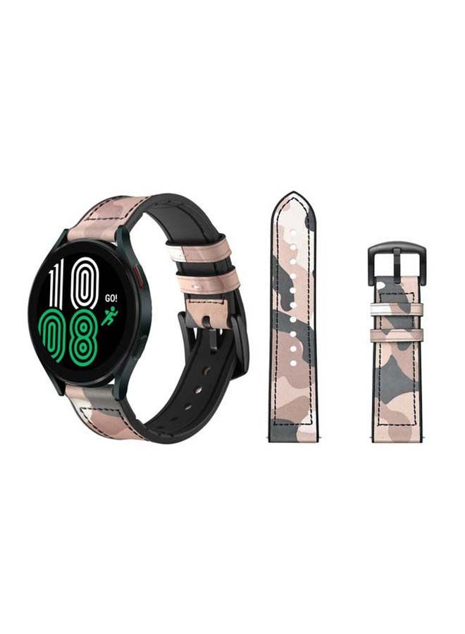 NIBEMINENT Replacement Band For Samsung Galaxy Watch 4 Camouflage Sand  - Image 1