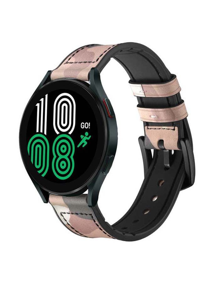 NIBEMINENT Replacement Band For Samsung Galaxy Watch 4 Camouflage Sand  - Image 2