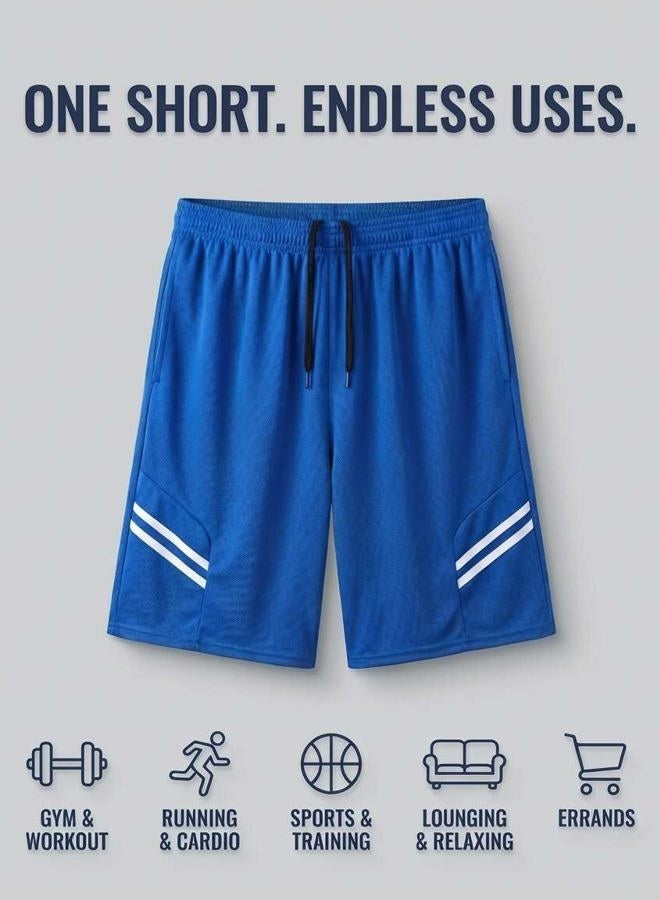 REALESSENTIALS 5 Pack: Men's Mesh Athletic Performance Gym Shorts with Pockets (S-3X), Set J, M - Image 5