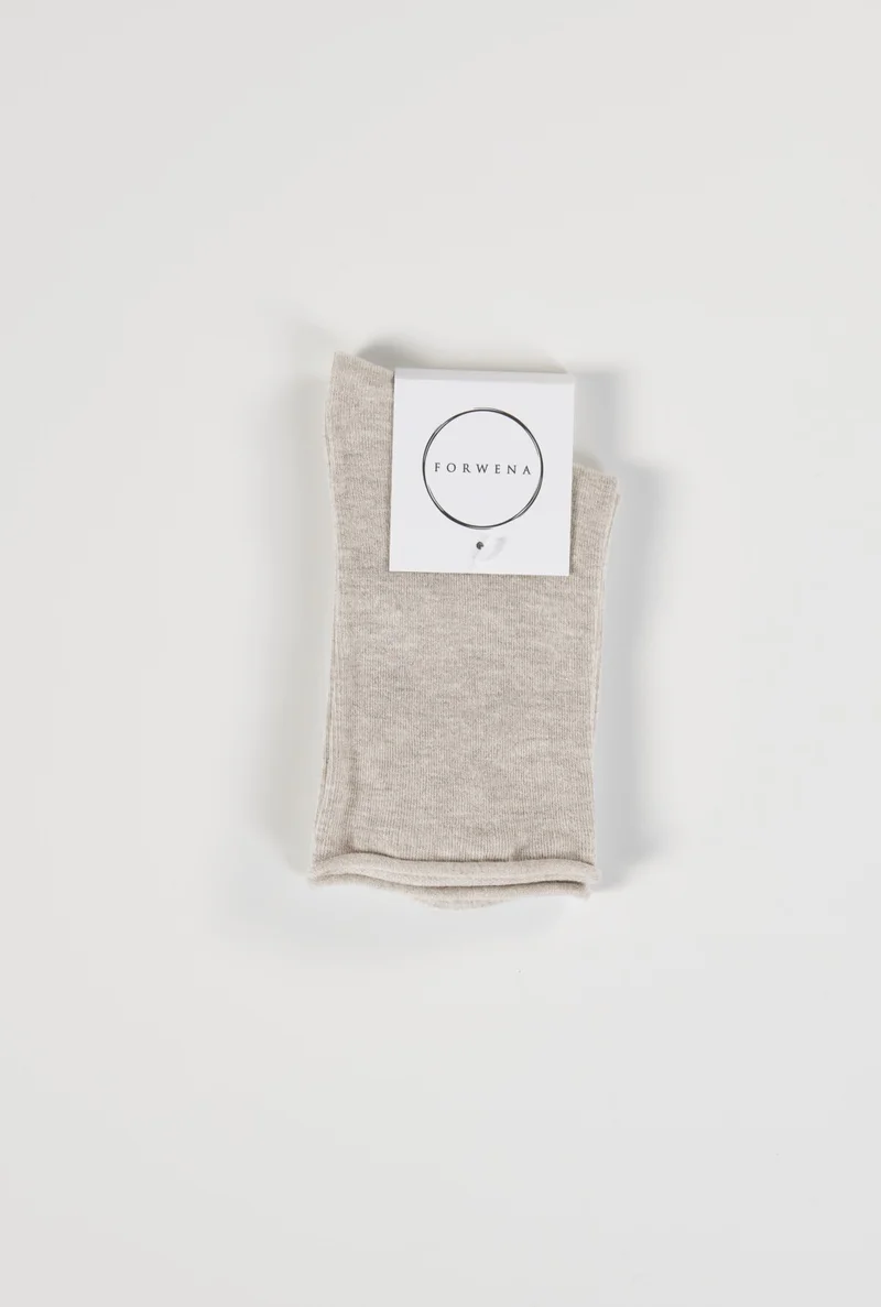 فوروينا Beige Bamboo Elastic Seamless Women's Socks