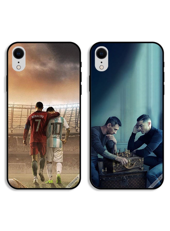 Covernex Two Cases For Apple iPhone XR Protective Covers CR7 and Leo Messi - Image 1