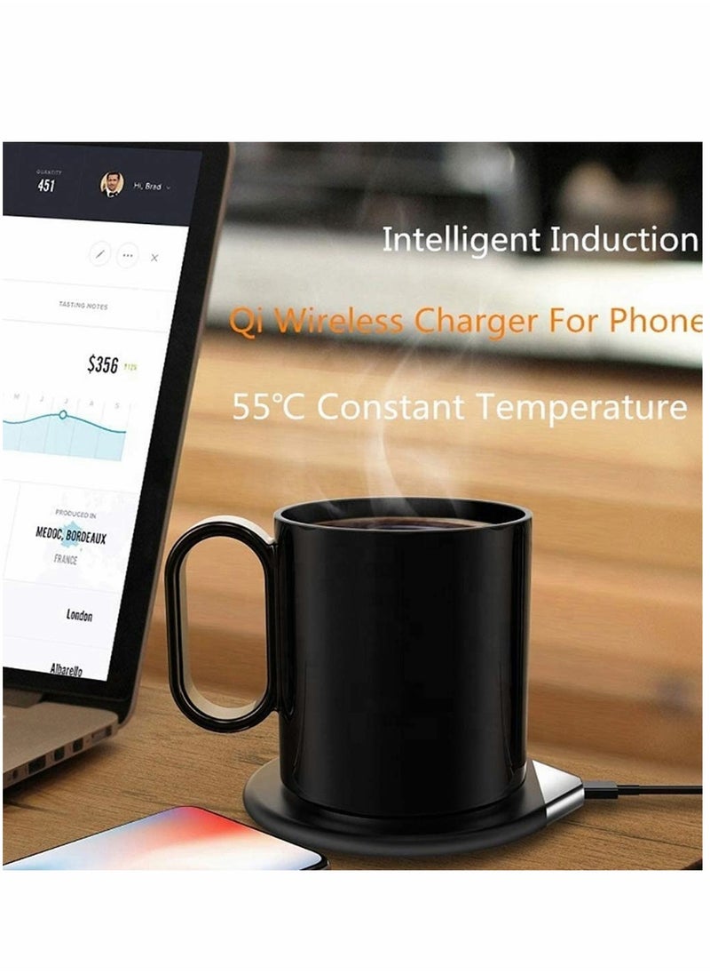 Excefore - Coffee Cup Warmer Electric Smart Beverage Mug Warmer Desktop Digital Touch Mug Heater Coaster Cup Warmer Pad for Tea Wate, Cocoa Baby Food Milk Cup Heater Plate (Black) - Image 1