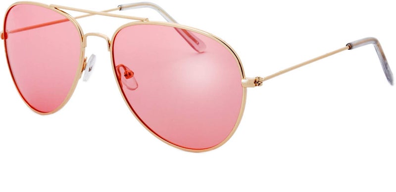 The Fresh Classic Metal Frame Polarized Lens Aviator Sunglasses with Gift Box (12-Gold, PINK) - Image 1