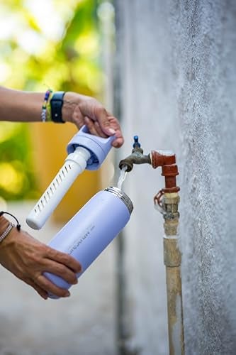 LifeStraw Go Series – Insulated Stainless Steel Water Filter Bottle for Travel and Everyday Use, Removes Bacteria, Parasites and Microplastics, Improves Taste, 18oz Icelandic Blue - Image 3