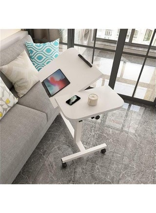Lifting and Rotating Laptop Desk for Home and Office, Movable Bedside Table with Rollers, Adjustable Computer Stand, with 4 Wheels Sofa Side Table, Coffee Table 60 * 40 (White) - pzsku/Z0388FE0AA45B5020D0ACZ/45/_/1725507176/6142ec97-368d-443a-a128-fffec227db8c
