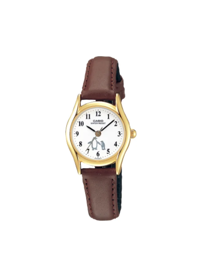 CASIO Women's Analog Display Watch With Brown Leather Strap - LTP-1094Q-7B6RDF