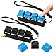 Ferreve 2 Pcs Keyboard Fidget Toys Fidget Clicker Keyboard FourButton Clicker Keychain Button ADHD Stress Relief Gifts for Adult to Relief Stress Pass The TimeBlack Blue - Image 2