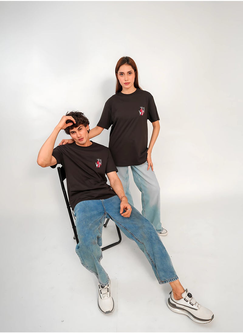 Vasl Hub - Stylish Oversized Black Graphic T-Shirt for Women – Your Highness | Vasl Hub - Image 1