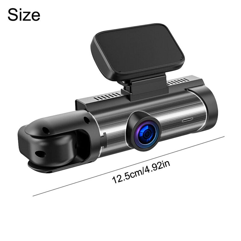1080P car driving recorder with three lenses, front mounted and built-in rear DVR recorder, 3.16-inch screen, wide angle 170 °, night vision G high-definition sensor, loop recording for 24-hour monitoring, equipped with WiFi and 32GB card - Image 2