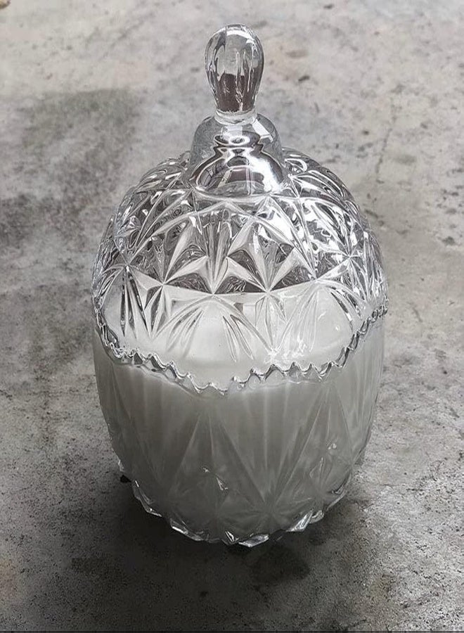 AKDC Candy Box Glass Candy Sweet Jar With Lid Cookie Bowl Decorative Candy Bowl Crystal Covered Storage Jar - Image 2
