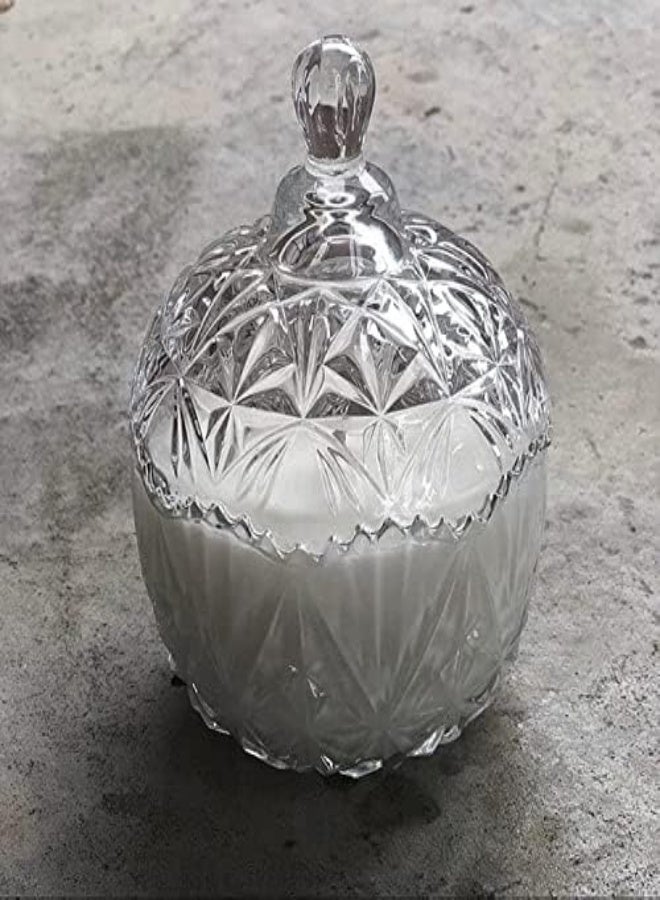 AKDC Candy Box Glass Candy Sweet Jar With Lid Cookie Bowl Decorative Candy Bowl Crystal Covered Storage Jar - Image 1