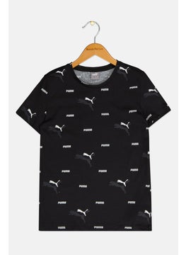 Kids Boy Brand Logo Training Tee, Black