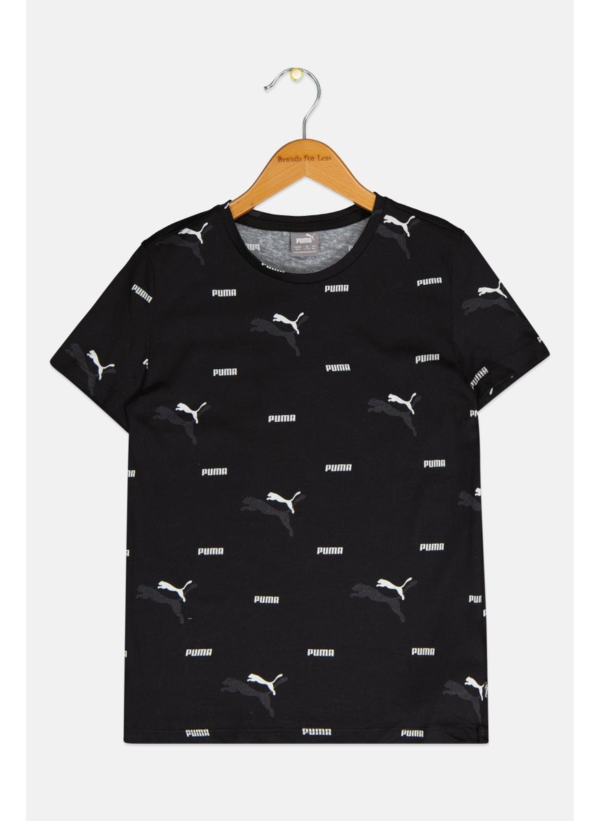 PUMA - Kids Boy Brand Logo Training Tee, Black - Image 1