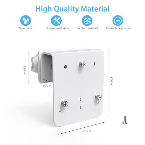 VOMENC Gutter Mount for AOSU Solar Security Cameras Outdoor WirelessSolarCam D1 Classic and ANSQUE Security Cameras Wireless Outdoor GU01SA012packWhite - Image 3