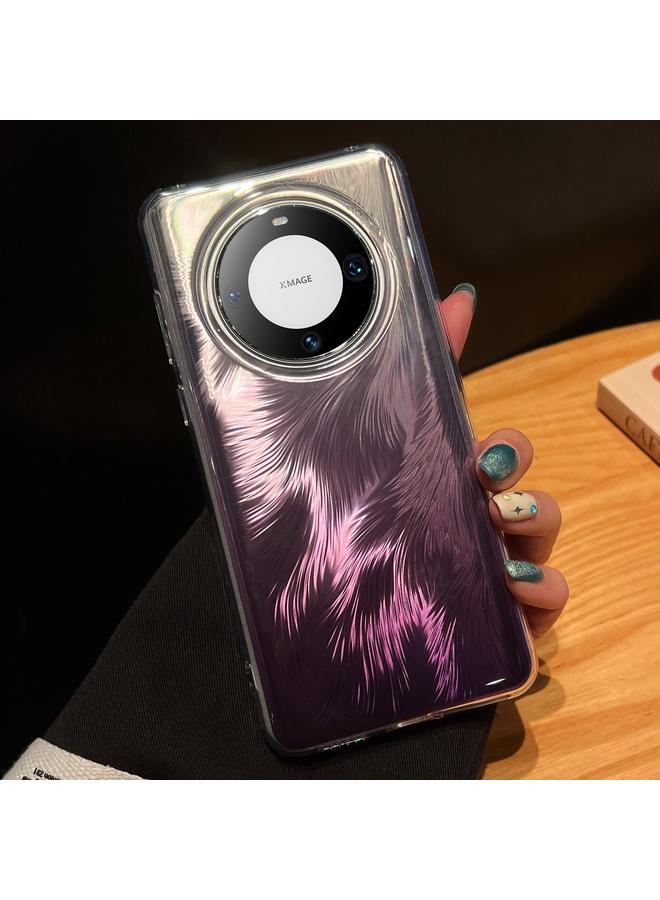 جرين تايجر جراب هاتف Huawei Mate 60 Pro Foxtail Bronzing Laser Gradient (أرجواني)