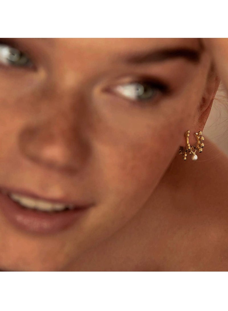 Mevecco Women Huggie Earrings Gold Hoop 14K Gold Filled Small Simple Handmade Hypoallergenic Everyday Jewelry - Image 2