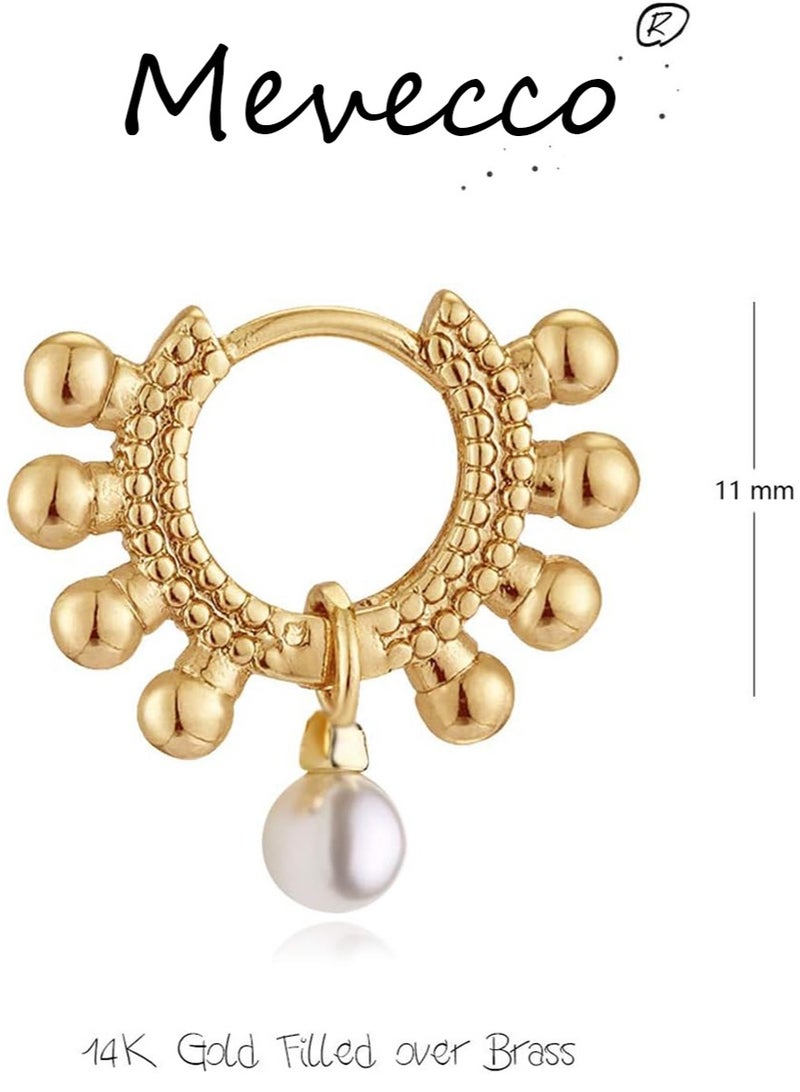 Mevecco Women Huggie Earrings Gold Hoop 14K Gold Filled Small Simple Handmade Hypoallergenic Everyday Jewelry - Image 5