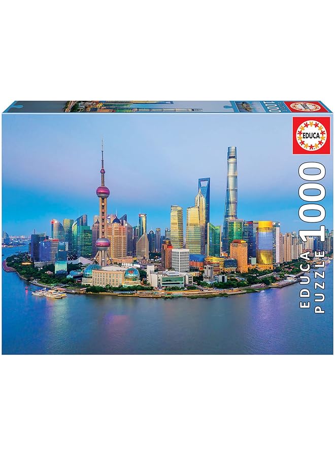 ايديوسا شنغهاي أفق عند غروب الشمس 1000 قطعة اللغز لغز الغراء وشملت الصورة الكاملة التدابير 26.8 " - Image 1