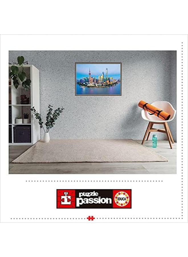 ايديوسا شنغهاي أفق عند غروب الشمس 1000 قطعة اللغز لغز الغراء وشملت الصورة الكاملة التدابير 26.8 " - Image 3