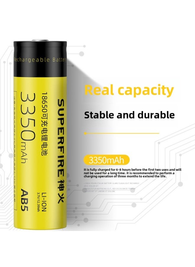 Generic High-power Rechargeable Flashlight Shenghuo 18650/26650/aa5 Nickel-hydrogen D6 Strong Light Battery Board Lithium Battery-Color:18650 Lithium Battery (AB5:3350 MA Hours  - Image 1