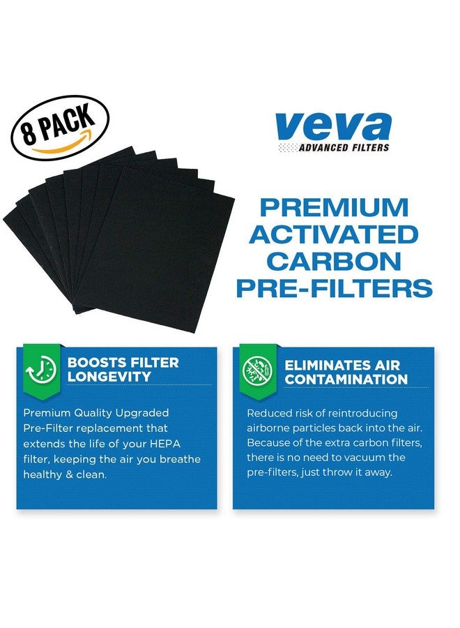 VEVA VEVA HEPA Filters Compatible with Coway Airmega AP-1512HH - 2 Pack HEPA Air Purifier Filters with 8 Charcoal Pre-Filters compatible with Coway Airmega 200M Air Purifier  - Image 5