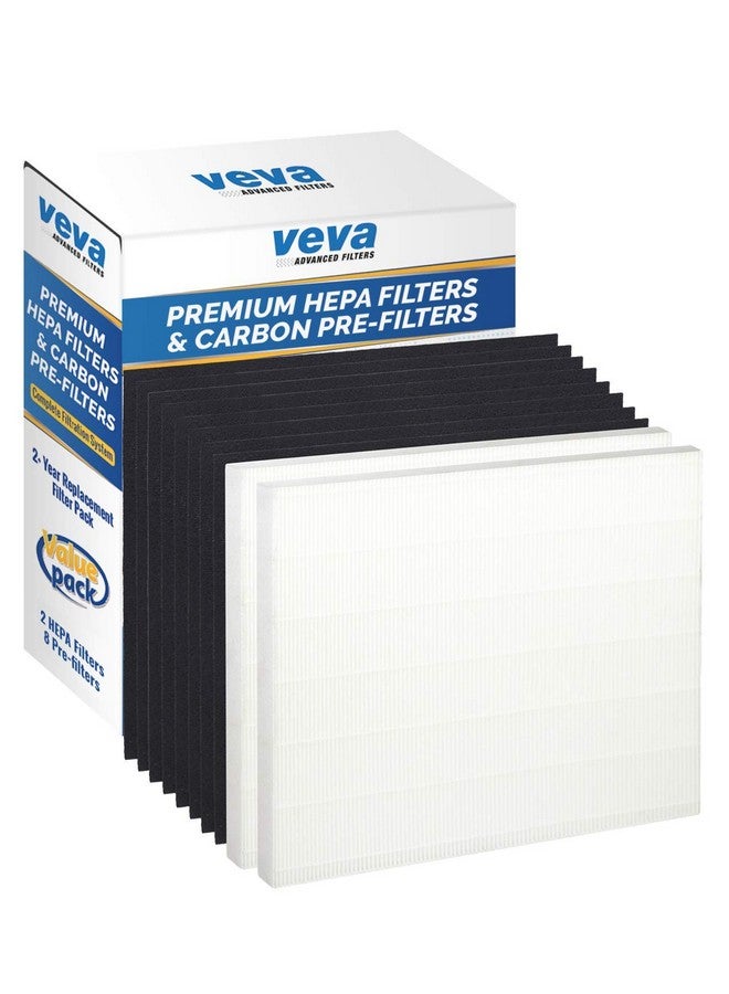VEVA VEVA HEPA Filters Compatible with Coway Airmega AP-1512HH - 2 Pack HEPA Air Purifier Filters with 8 Charcoal Pre-Filters compatible with Coway Airmega 200M Air Purifier  - Image 1
