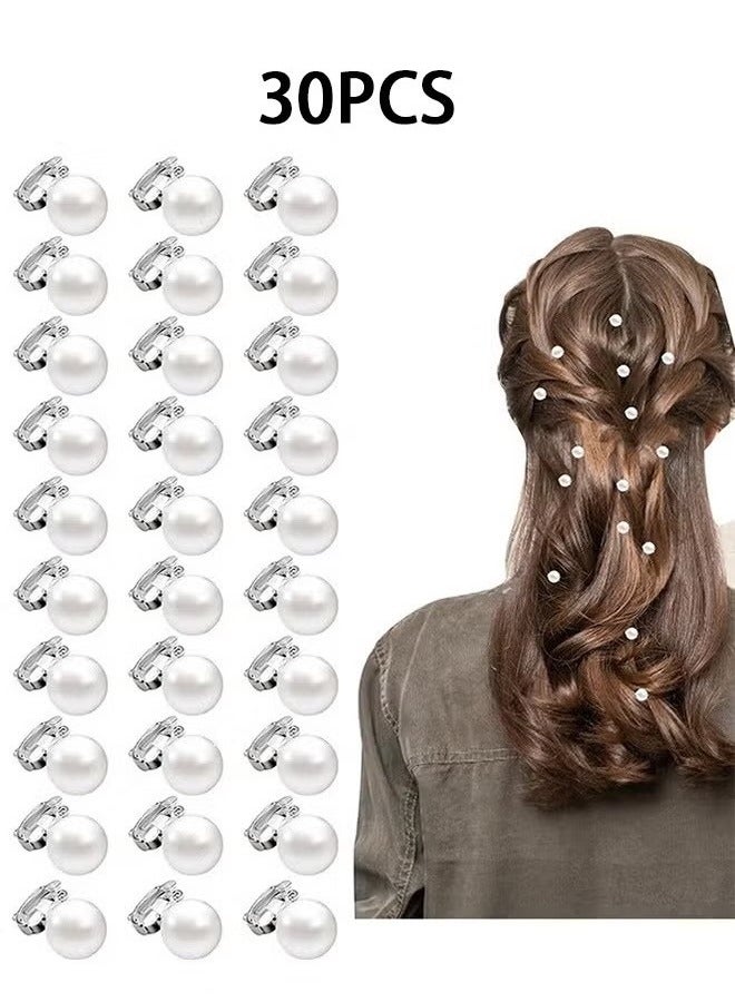 30pcs شعر لؤلؤة لؤلؤة مقاطع ، ميني لؤلؤة بوبي دبابيس لؤلؤة بيضاء للشعر ، مقاطع شعر زفاف لطيفة لؤلؤة للنساء العرائس ، ملحقات الشعر لؤلؤة الشعر مقاطع لؤلؤة للشعر - Image 1