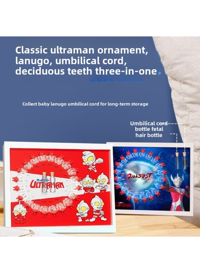 Ultraman Umbilical Cord Collection Box Fairy Hair Souvenir Self-made Storage Newborn Baby Pack Navel Storage Box-Specifications: Bronzing-Wooden Frame Fairy Bottle + Umbilical Cord Bottle + Milk Tooth Box (Send 20 Tooth Houses) - Image 4