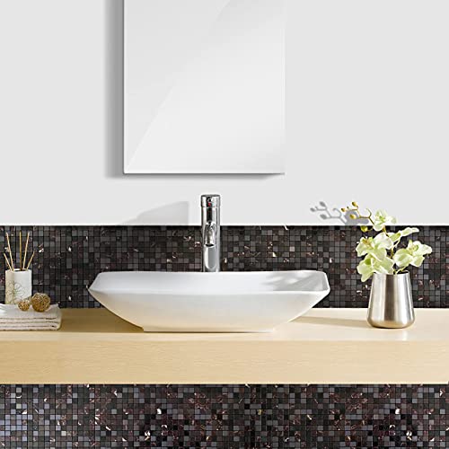 XUANINY Peel and Stick Backsplash Tiles for Kitchen,Bathroom,Fireplace,Self Adhesive Metal Aluminum Mosaic (12"x12") (5, Black Mix) - Image 5