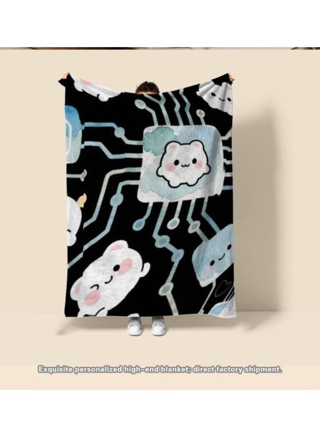 general Baby and children's cartoon flannel thin blanket (warm and comfortable, suitable for sleep, game use) 70cm*100cm