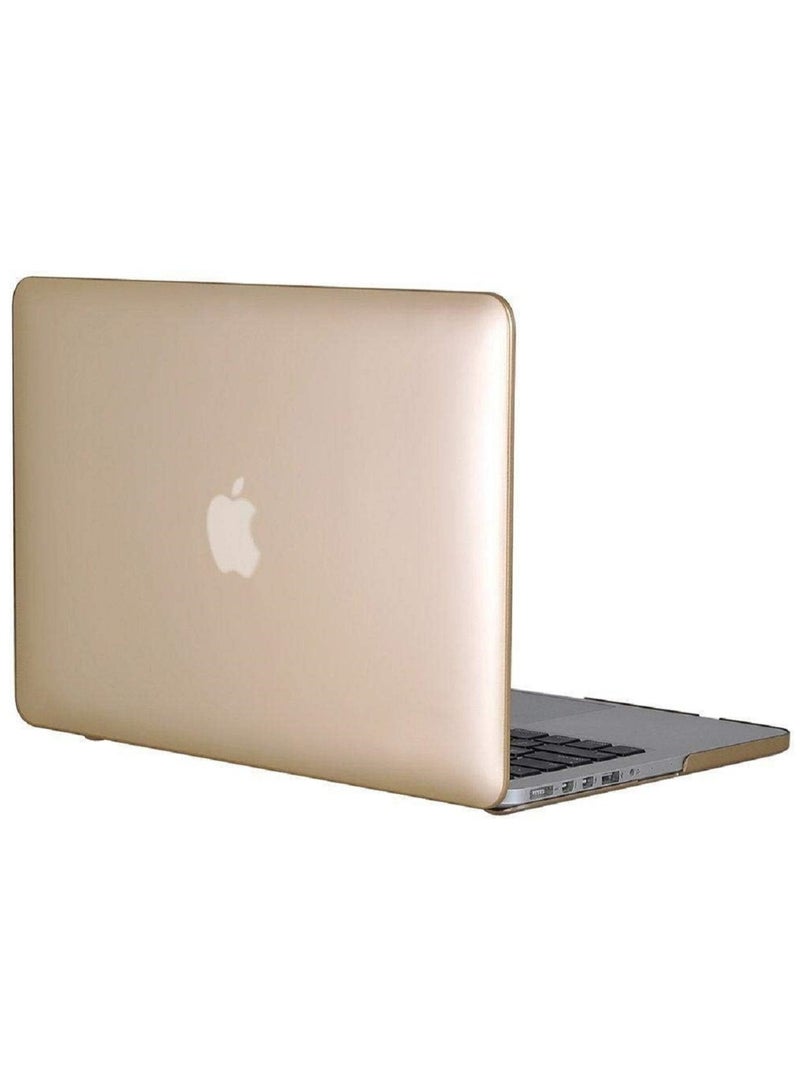 Mufaens Hard Shell Case Cover Compatible with Older Version MacBook Pro 13 inch Retina Display No CD-ROM Model A1502/A1425, Release Early 2015/2014/2013/end 2012 Gold - Image 1