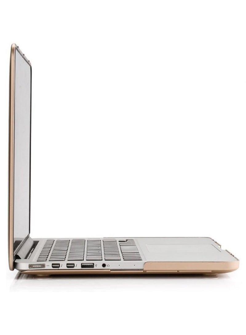 Mufaens Hard Shell Case Cover Compatible with Older Version MacBook Pro 13 inch Retina Display No CD-ROM Model A1502/A1425, Release Early 2015/2014/2013/end 2012 Gold - Image 3