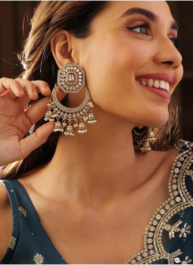 Priyaasi Elegant Women Brass Earrings with pattern and secured with Post and Back closure and styled in ideal for Ethnic moments — designed to make heads turn.  - Image 5