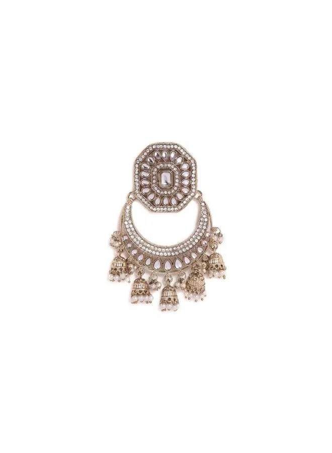 Priyaasi Elegant Women Brass Earrings with pattern and secured with Post and Back closure and styled in ideal for Ethnic moments — designed to make heads turn.