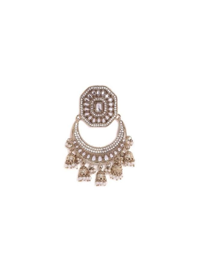 Priyaasi Elegant Women Brass Earrings with pattern and secured with Post and Back closure and styled in ideal for Ethnic moments — designed to make heads turn.  - Image 4