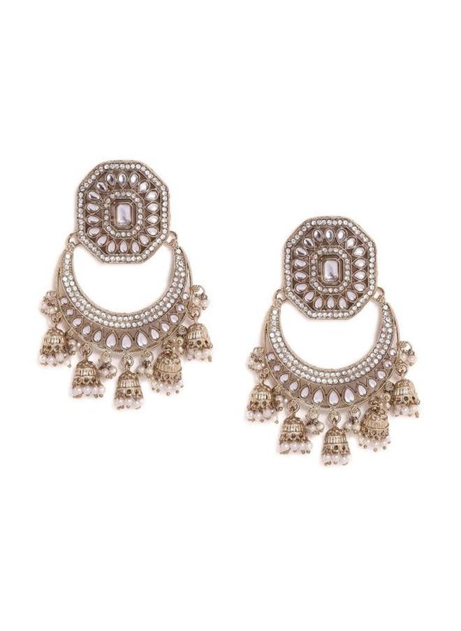 Priyaasi Elegant Women Brass Earrings with pattern and secured with Post and Back closure and styled in ideal for Ethnic moments — designed to make heads turn.  - Image 2