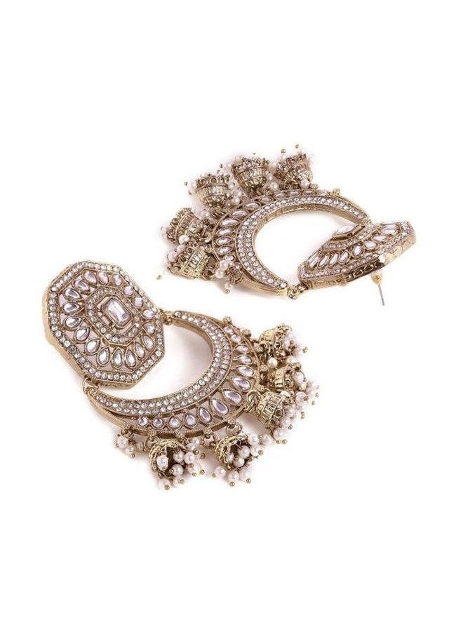 Priyaasi Elegant Women Brass Earrings with pattern and secured with Post and Back closure and styled in ideal for Ethnic moments — designed to make heads turn.  - Image 3