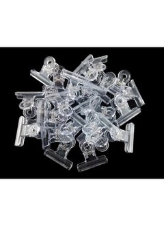 Blovess Yueton 24Pcs Plastic Bulldog Clips, Utility Paper Clips, Hinge Clips For Home, Office Use (Clear)  - Image 1